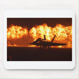 Tapis De Souris Flammes Jet Fighter