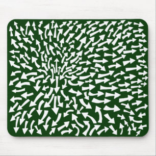Tapis De Souris Flèches - Blanc sur Vert foncé 003300