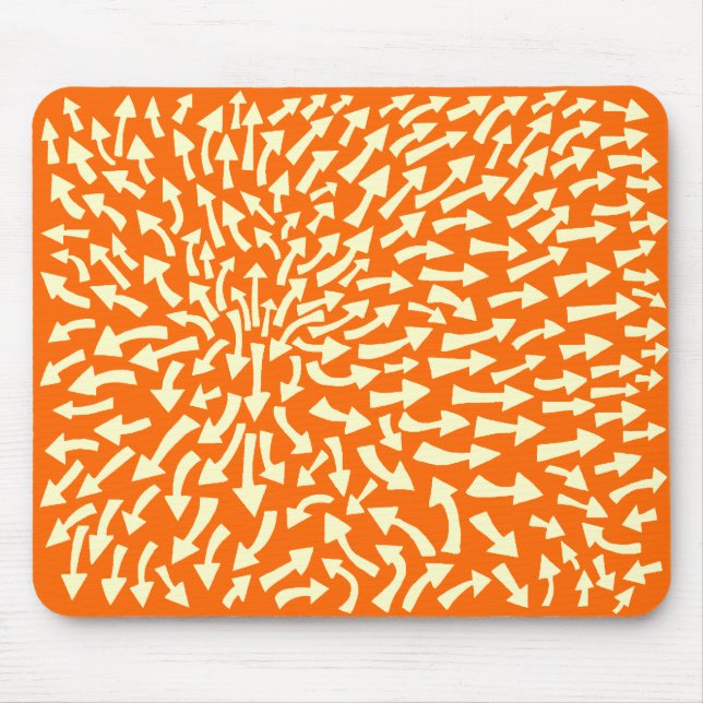 Tapis De Souris Flèches - Crème sur Orange FF6600 (Devant)