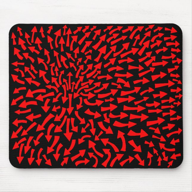 Tapis De Souris Flèches - Rouge sur noir (Devant)