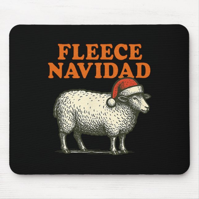 Tapis De Souris Fleece Navidad Funny Sheep Pun Noël 1 (Devant)