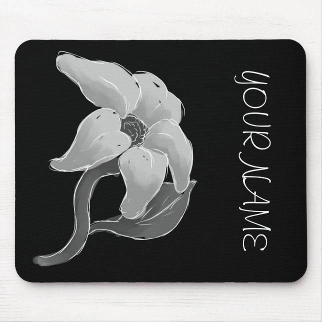 Tapis De Souris Fleur argentée (Devant)