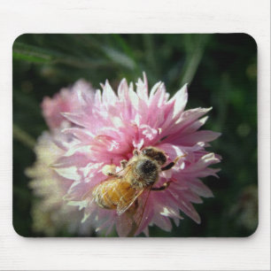 Tapis De Souris Fleur d'abeille et rose