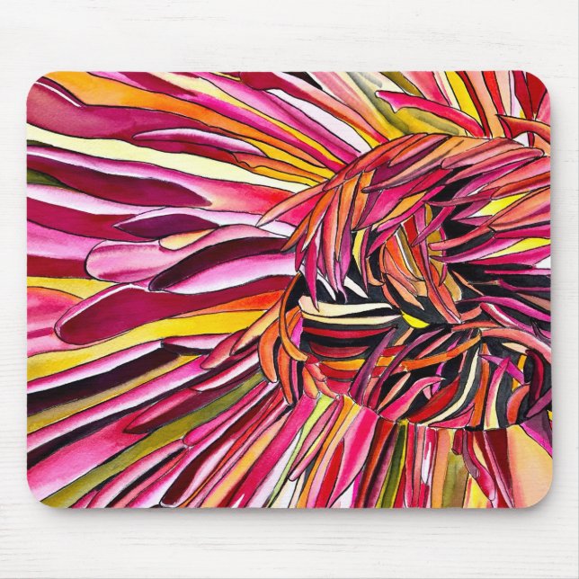 Tapis De Souris Fleur d'aquarelle Chrysanthemum (Devant)