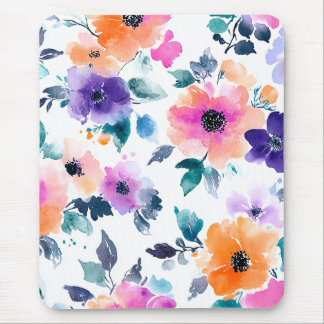 Tapis De Souris Fleur d'aquarelle de jardin printanier vintage