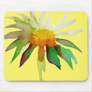 Tapis De Souris Fleur d'art moderne marguerite jaune
