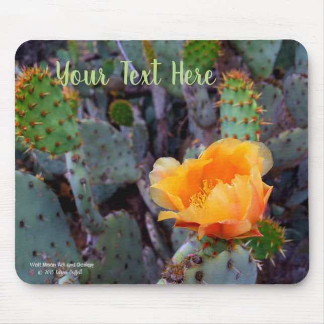 Tapis De Souris Fleur de cactus à poires orange (Devant)