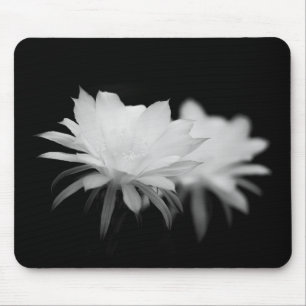 Tapis De Souris Fleur de cactus noir et blanc
