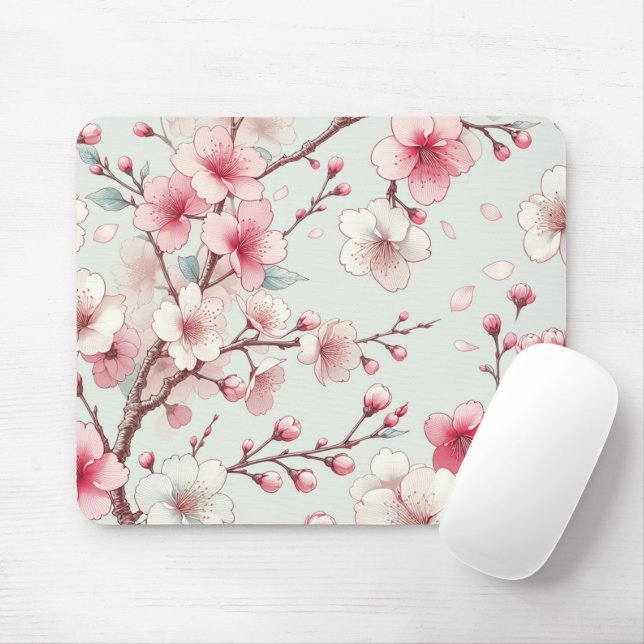 Tapis De Souris Fleur de cerise (Avec souris)