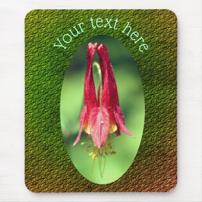 Tapis De Souris Fleur de colonne rouge personnalisée (Devant)