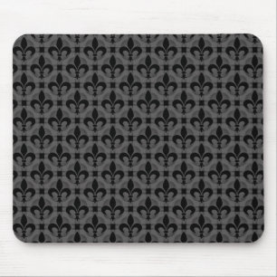 Tapis De Souris Fleur de fantaisie gris-foncé de lis Mousepad
