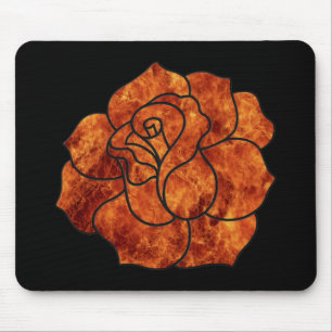 Tapis de souris Fleur de feu orange