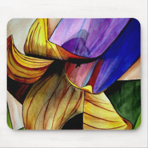 Tapis De Souris Fleur de Fritillaire pourpre art aquarelle origina