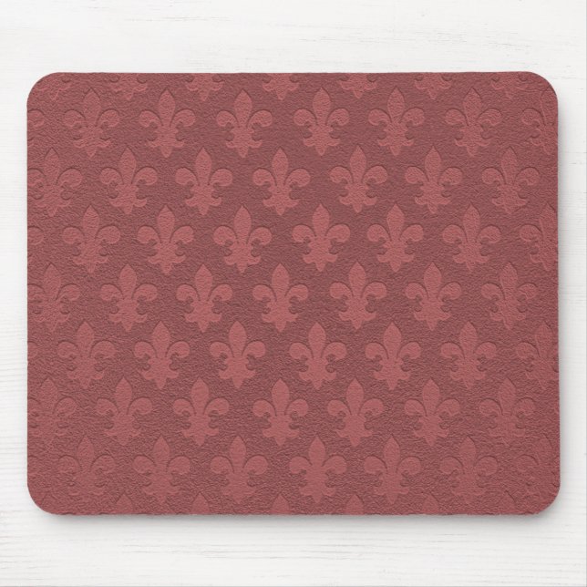 Tapis De Souris Fleur de lis impériale de grenat simple (Devant)