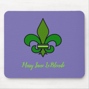 Tapis de souris Fleur de Lis Mardi Gras Violet