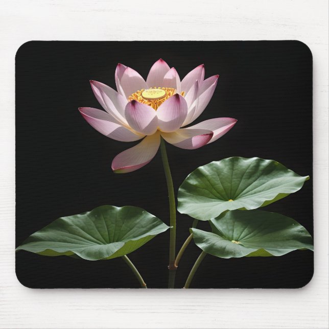 Tapis De Souris Fleur de Lotus à l'art numérique feuille (Devant)
