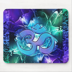 Tapis De Souris Fleur de Lotus de fractale avec l'OM dans les