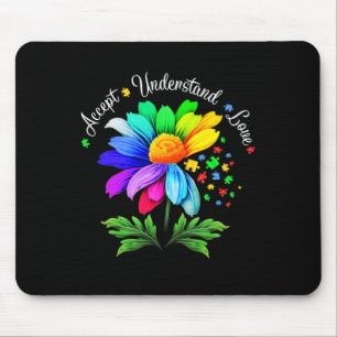 Tapis De Souris Fleur de marguerite de sensibilisation à l'autisme