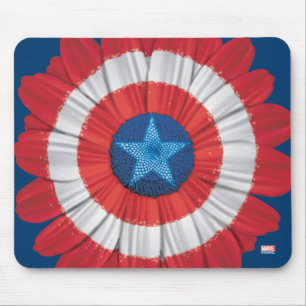 Tapis De Souris Fleur de Marguerite de Style de Bouclier de Captai