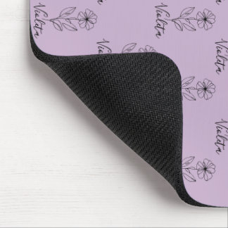 Tapis De Souris Fleur de naissance personnalisée février violette