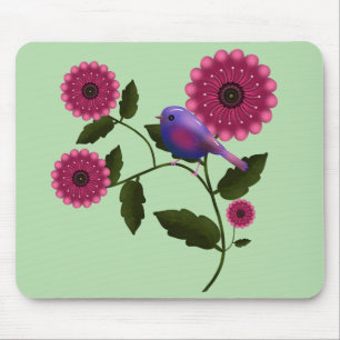 Tapis De Souris Fleur de printemps vibrante avec l'art d'un joli o