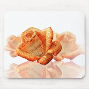 Tapis De Souris Fleur de Rose corail avec Partition