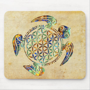 Tapis De Souris Fleur de vie / Blume des Lebens - couleur tortue