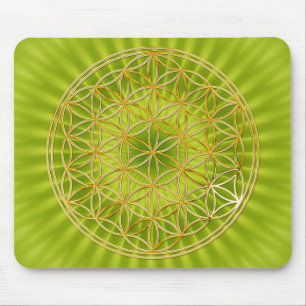 Tapis De Souris Fleur De Vie   or, gros