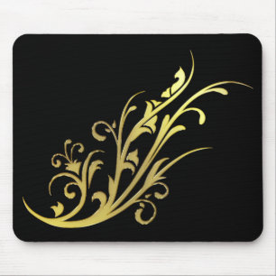 Tapis De Souris Fleur d'or fausse de luxe abstrait
