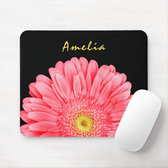 Tapis De Souris Fleur Gerbera rose (Avec souris)