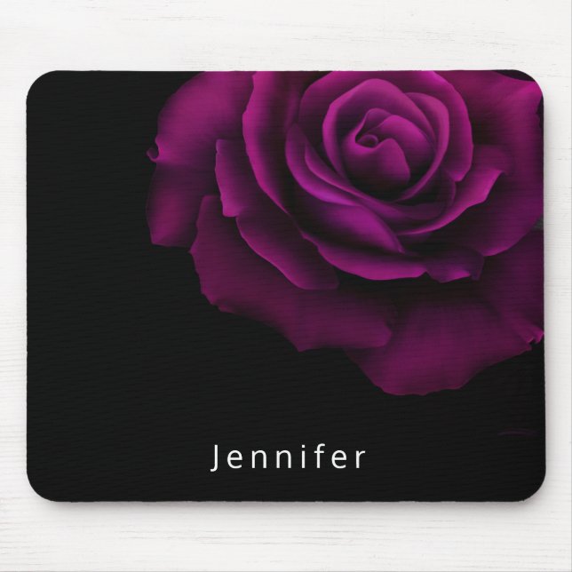 Tapis De Souris Fleur gothique de rose violet-rouge (Devant)