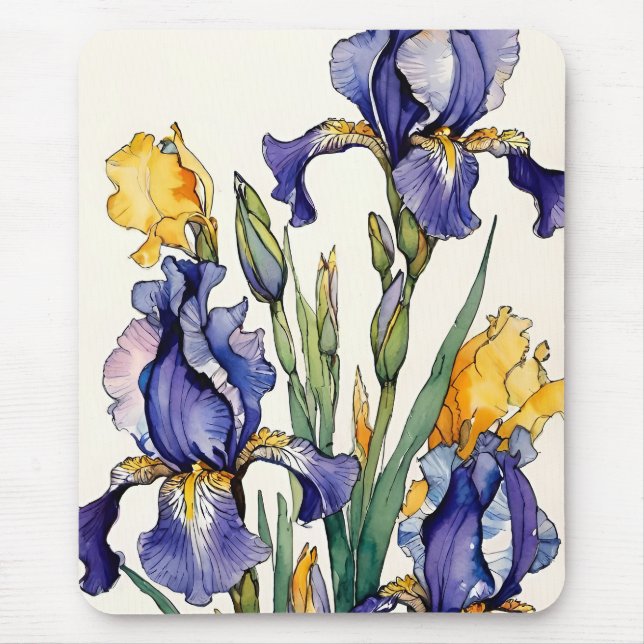 Tapis De Souris Fleur Iris Violet (Devant)