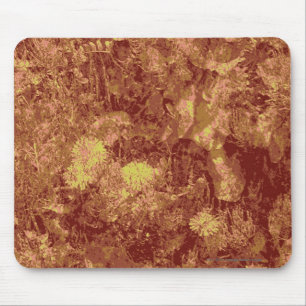 Tapis De Souris Fleur jaune contre le motif de camouflage de