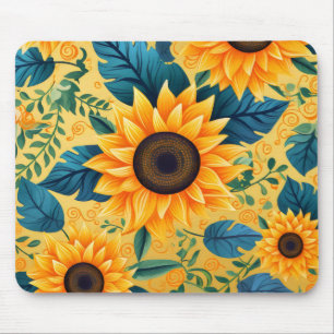 Tapis De Souris Fleur jaune tournesol