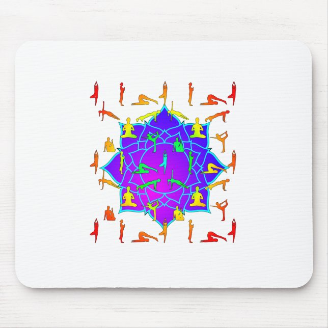 Tapis De Souris Fleur Lotus Avec Poireaux De Yoga (Devant)