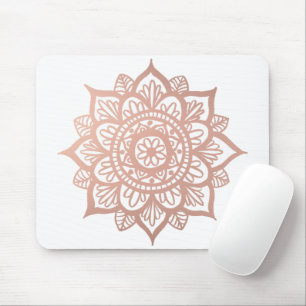 Tapis De Souris Fleur Mandala rose élégant