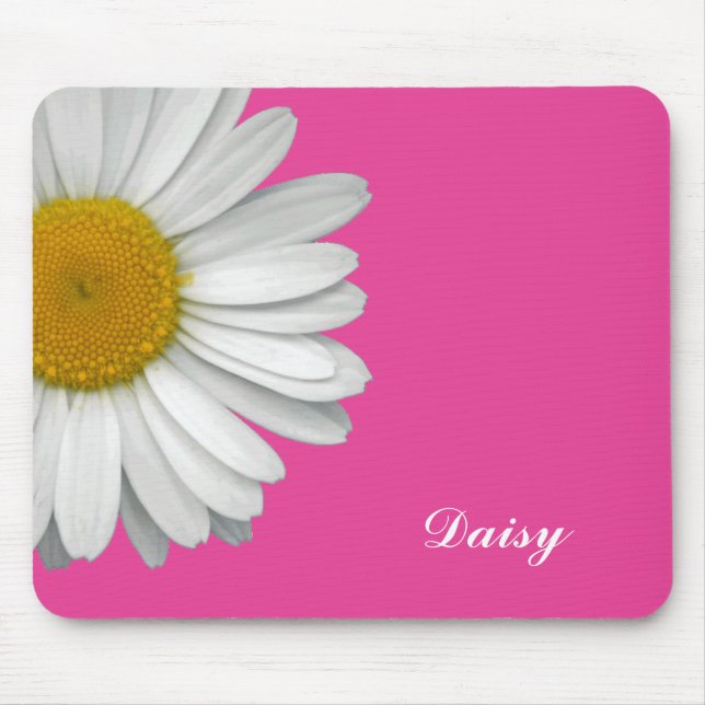 Tapis De Souris Fleur moderne Faisy Daisy Nom Hot Rose (Devant)