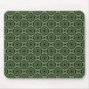 Tapis De Souris Fleur noire verte Motif sans couture