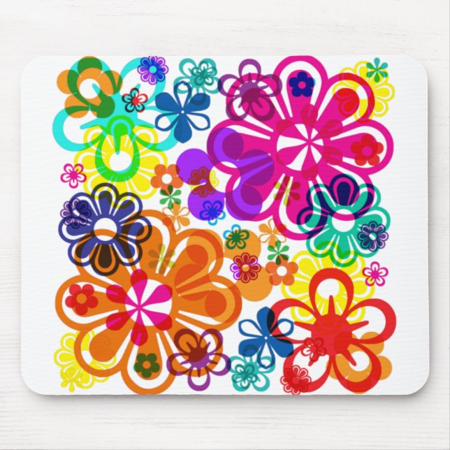 Tapis De Souris Fleur psychédélique MousePad (Devant)