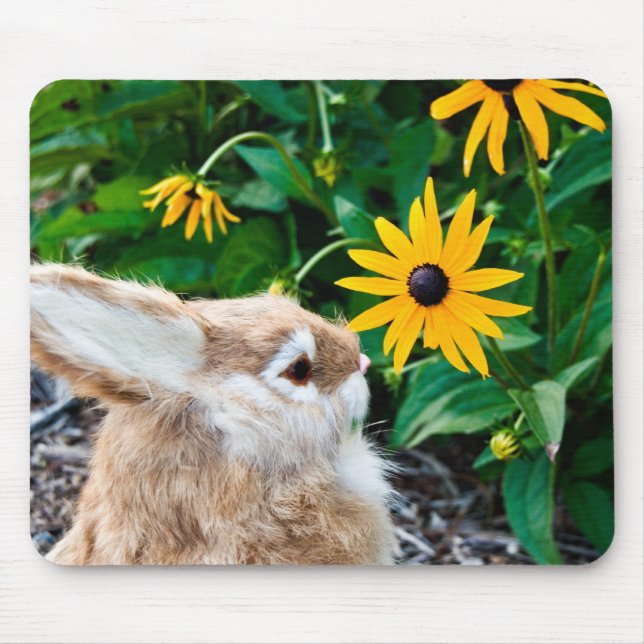 Tapis De Souris fleur reniflante de lapin (Devant)