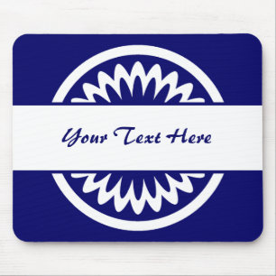 Tapis De Souris Fleur ronde - bleu foncé