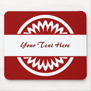 Tapis De Souris Fleur ronde - Rouge rubis