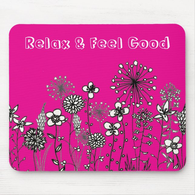Tapis De Souris : : : Fleur rose de scintillement : : : Mousepad (Devant)