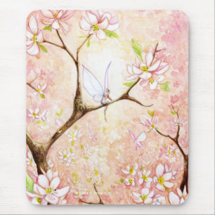 Tapis De Souris Fleur rose de vue