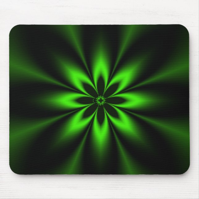 Tapis De Souris Fleur verte éclate fractale (Devant)