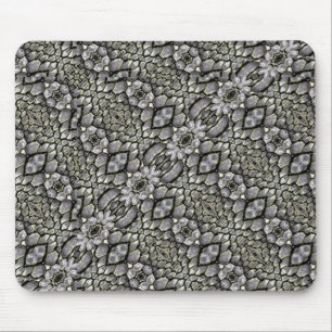 Tapis De Souris Fleuri oriental argenté