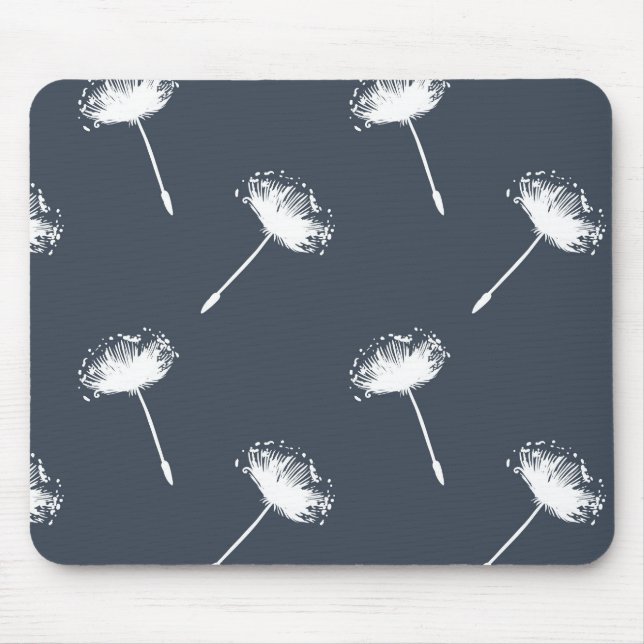 Tapis De Souris Fleuron bleu et blanc de la Marine (Devant)