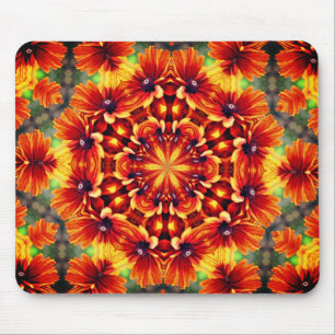 Tapis De Souris Fleurs Abstraites de marguerites orange