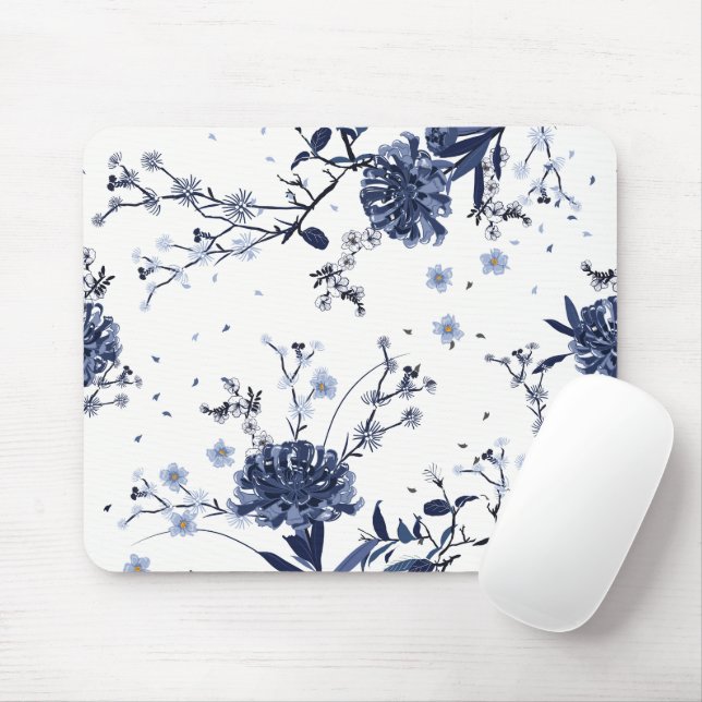Tapis De Souris Fleurs bleues (Avec souris)