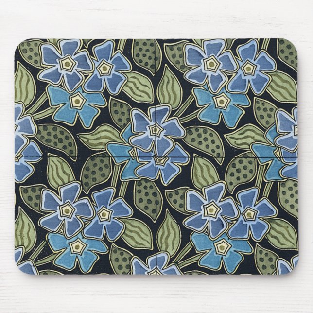 Tapis De Souris Fleurs Bleues Art Nouveau de Grasset - Mousepad (Devant)